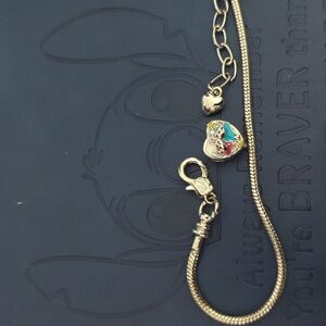 Lilo & Stitch Heart Lobster European Style Snake Chain Bracelet.